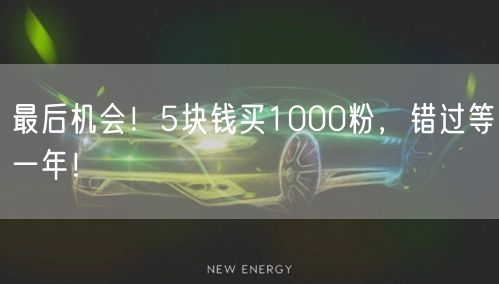 最后机会！5块钱买1000粉，错过等一年！
