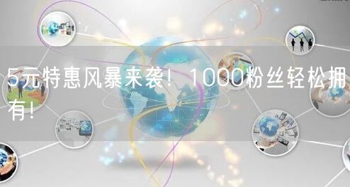 5元特惠风暴来袭！1000粉丝轻松拥有！