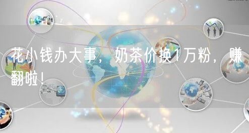花小钱办大事，奶茶价换1万粉，赚翻啦！