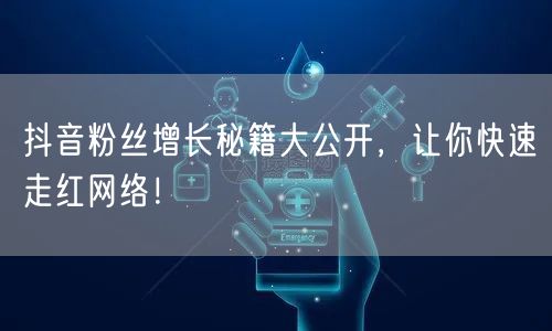 抖音粉丝增长秘籍大公开，让你快速走红网络！