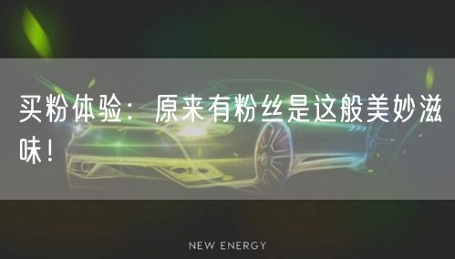 买粉体验：原来有粉丝是这般美妙滋味！