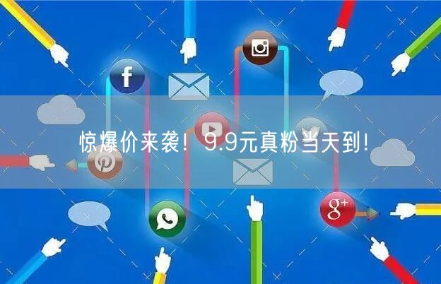 惊爆价来袭！9.9元真粉当天到！