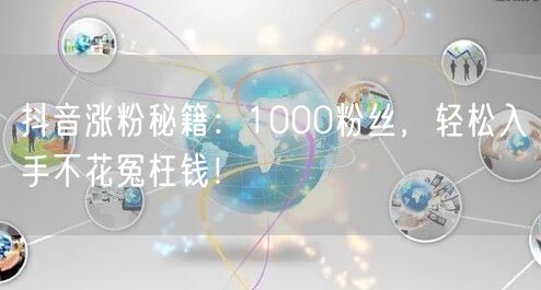 抖音涨粉秘籍：1000粉丝，轻松入手不花冤枉钱！