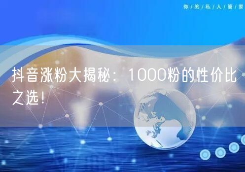 抖音涨粉大揭秘：1000粉的性价比之选！