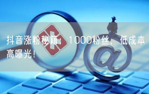 抖音涨粉秘籍：1000粉丝，低成本高曝光！