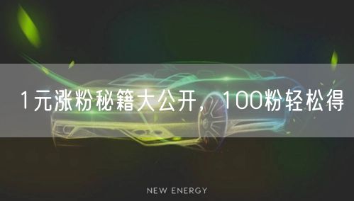 1元涨粉秘籍大公开，100粉轻松得