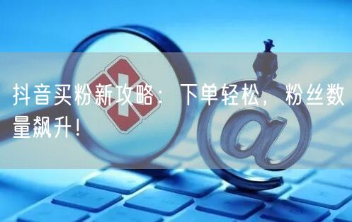 抖音买粉新攻略：下单轻松，粉丝数量飙升！
