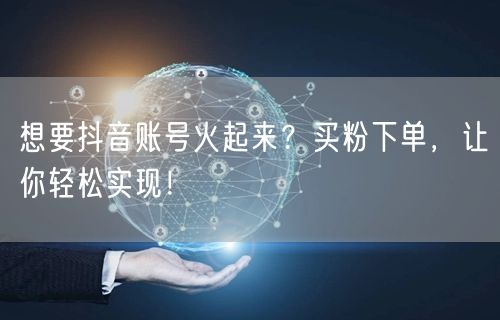 想要抖音账号火起来？买粉下单，让你轻松实现！