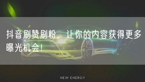 抖音刷赞刷粉，让你的内容获得更多曝光机会！