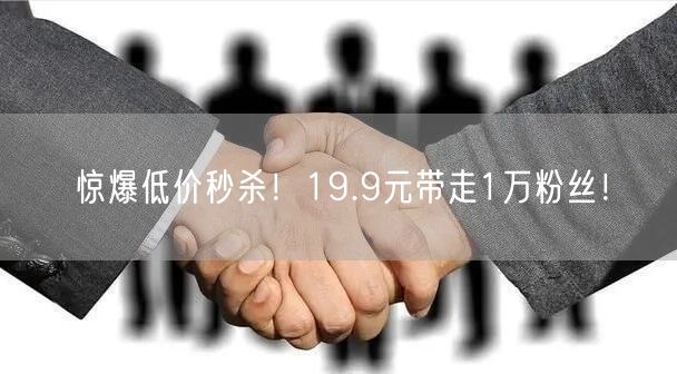 惊爆低价秒杀！19.9元带走1万粉丝！
