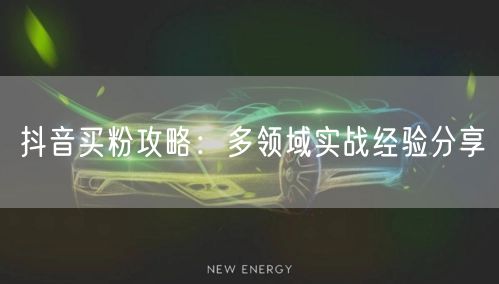 抖音买粉攻略：多领域实战经验分享