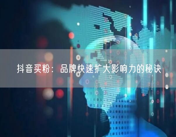 抖音买粉：品牌快速扩大影响力的秘诀
