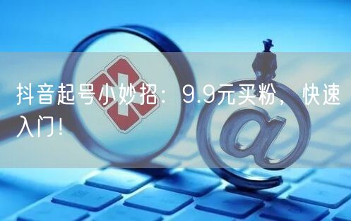 抖音起号小妙招：9.9元买粉，快速入门！