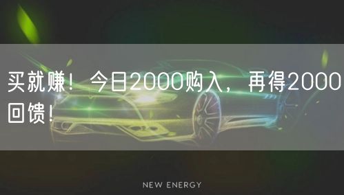 买就赚！今日2000购入，再得2000回馈！