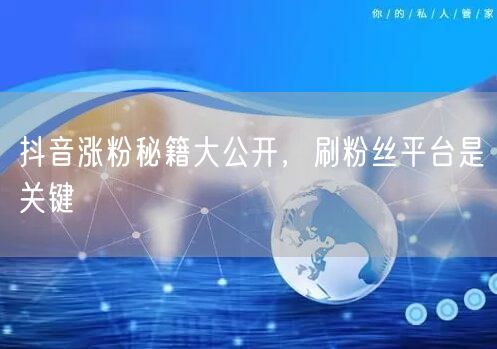 抖音涨粉秘籍大公开，刷粉丝平台是关键