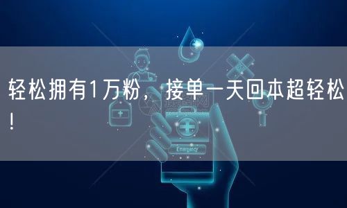 轻松拥有1万粉，接单一天回本超轻松！