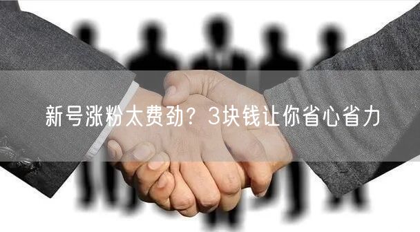 新号涨粉太费劲？3块钱让你省心省力
