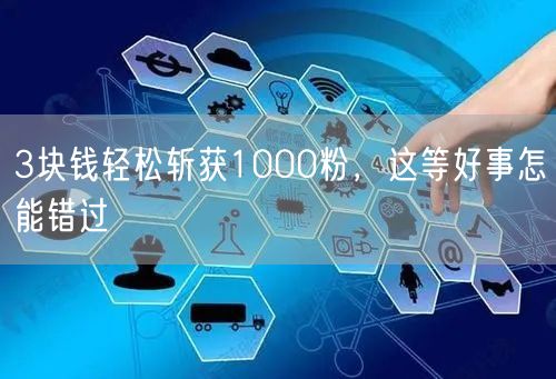 3块钱轻松斩获1000粉，这等好事怎能错过