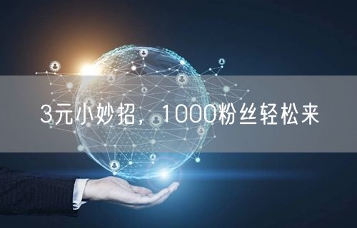 3元小妙招，1000粉丝轻松来