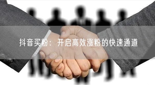 抖音买粉：开启高效涨粉的快速通道