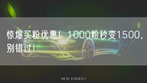 惊爆买粉优惠！1000粉秒变1500，别错过！