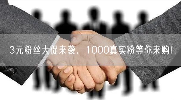3元粉丝大促来袭，1000真实粉等你来购！