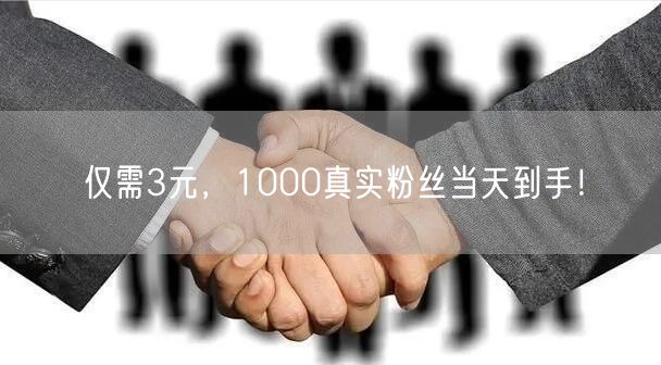 仅需3元，1000真实粉丝当天到手！