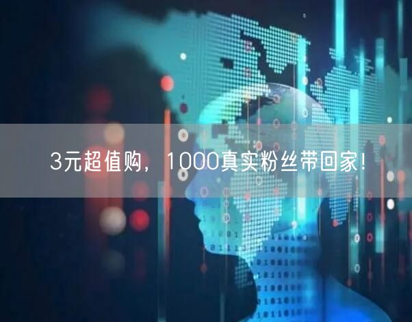 3元超值购，1000真实粉丝带回家！
