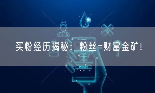 买粉经历揭秘：粉丝=财富金矿！