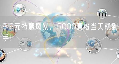 9.9元特惠风暴，5000真粉当天就到手！