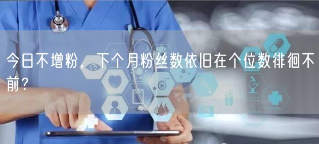 今日不增粉，下个月粉丝数依旧在个位数徘徊不前？