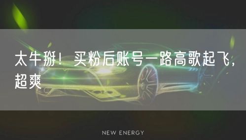 太牛掰！买粉后账号一路高歌起飞，超爽