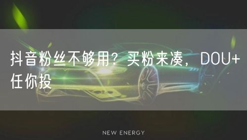 抖音粉丝不够用？买粉来凑，DOU+任你投