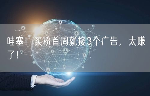 哇塞！买粉首周就接3个广告，太赚了！