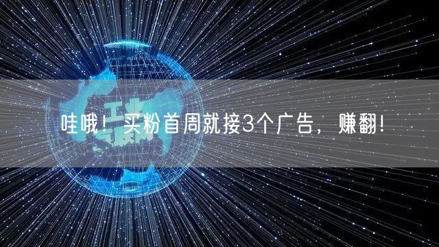哇哦！买粉首周就接3个广告，赚翻！