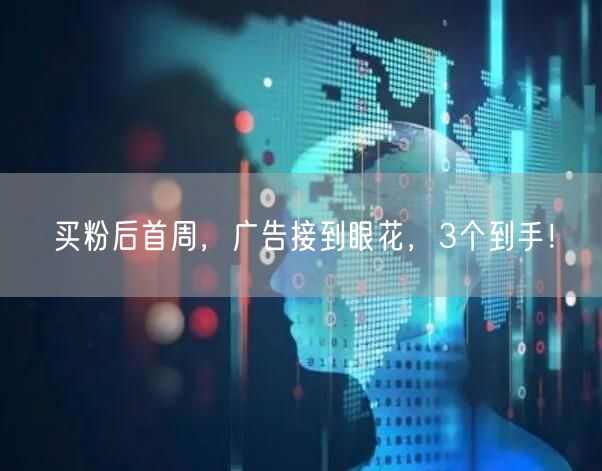 买粉后首周，广告接到眼花，3个到手！
