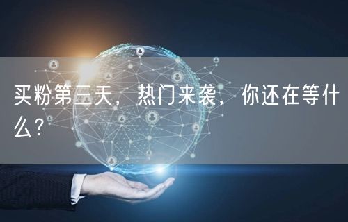 买粉第三天，热门来袭，你还在等什么？