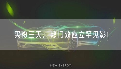 买粉三天，热门效应立竿见影！