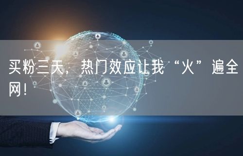 买粉三天，热门效应让我“火”遍全网！