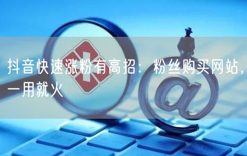 抖音快速涨粉有高招：粉丝购买网站，一用就火