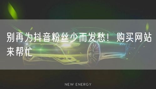 别再为抖音粉丝少而发愁！购买网站来帮忙