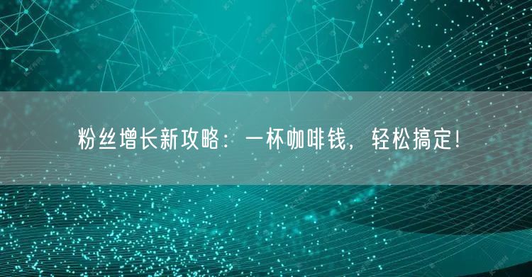 粉丝增长新攻略：一杯咖啡钱，轻松搞定！